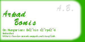 arpad bonis business card